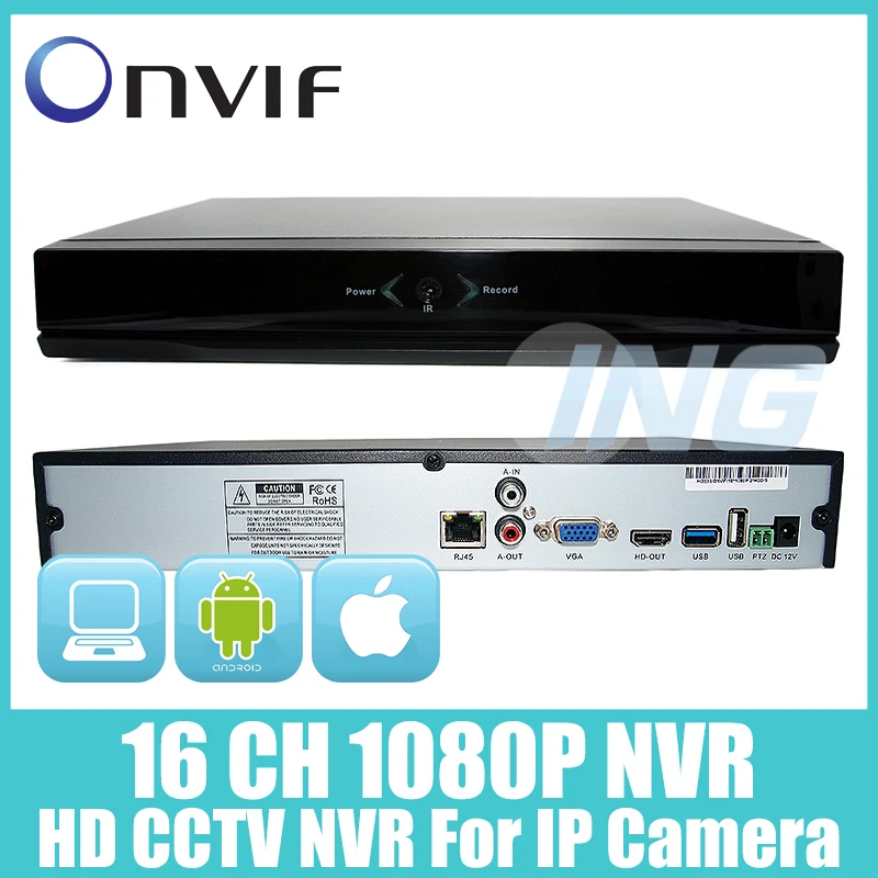 HD 1080P 16 Channel NVR H.264 Network Video Recorder HDMI 16 CH CCTV NVR for IP Camera Support CMS ONVIF 2.0 P2P Cloud System