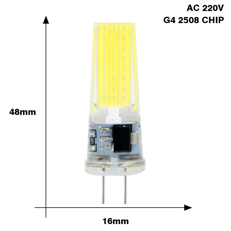 Лампада светодиодный светильник G9 G4 12 В AC DC 220 В 3 Вт 6 Вт 9 Вт Bombillas светодиодный светильник G4 AC 12 В COB светильник для замены точечной люстры G9 ампулы - Испускаемый цвет: G4 COB 2508 220V