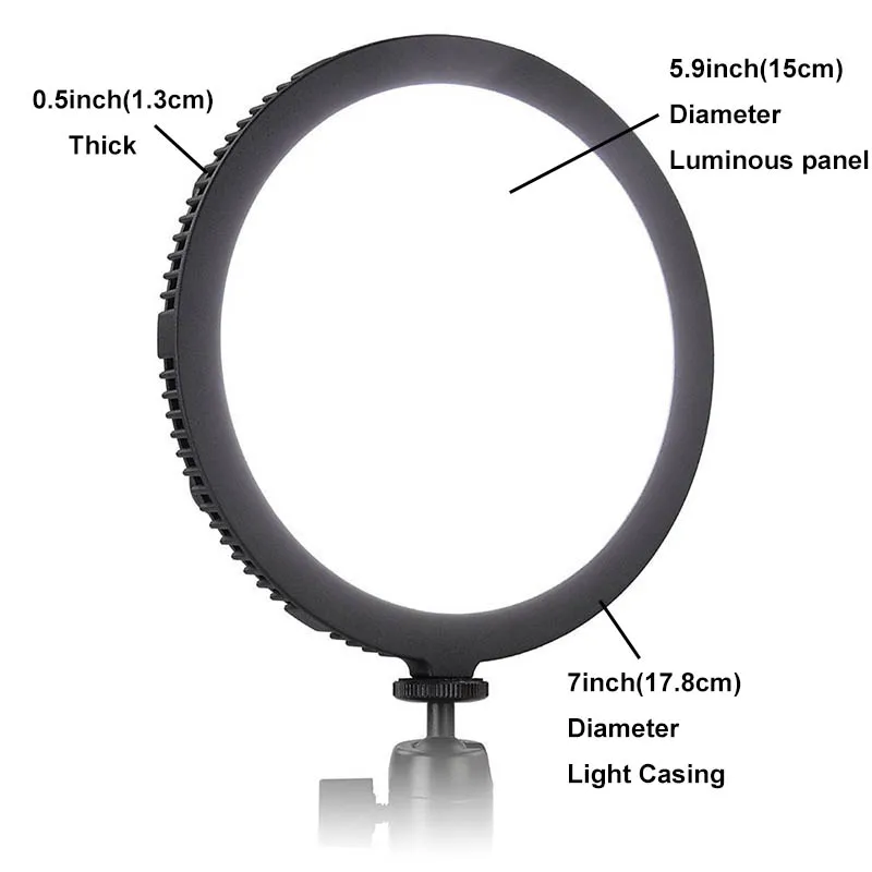 C-200R Профессиональный FlapJack " светодиодный Край света CRI 93 5600 K круглый ультратонкий дневной свет мягкий светодиодный приглушаемая Фотографическая подсветка