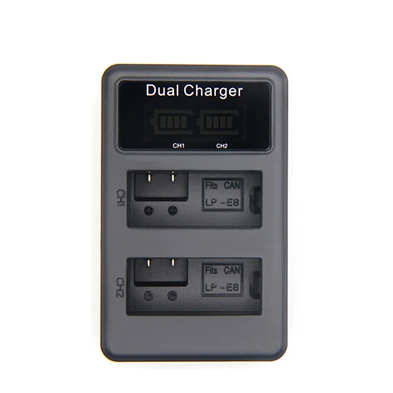 Mamen LP-E8 LPE8 LP E8 Батарея батареи один Зарядное устройство USB LCD Dual charger для цифровой однообъективной зеркальной камеры Canon EOS 550D 650D 700D X4 X5 X6i X7i T2i T3i - Цвет: USB Dual Charger