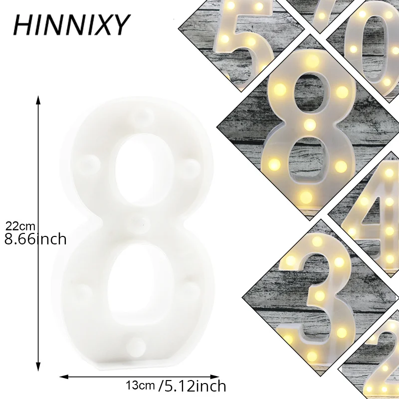 Hinnixy LED 3D Number Party Decoration Night Lamp 0-9 Arabic Numerals Kids Bedside Night Lighting Anniversary Valentine's Gift Hinnixy LED 3D Number Party Decoration Night Lamp 0-9 Arabic Numerals Kids Bedside Night Lighting Anniversary Valentine's Gift