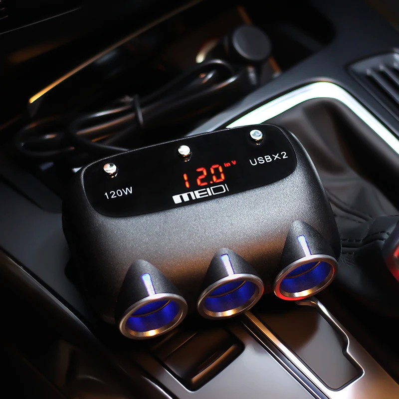 Автомобильное зарядное устройство MEIDI прикуриватель USB 12 В 120 Вт двойное