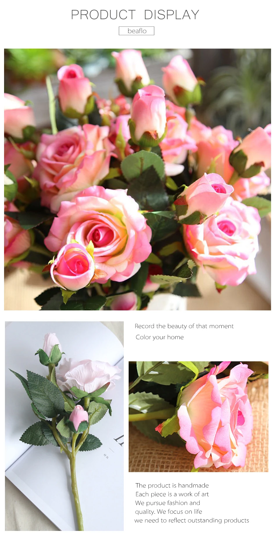 1 шт. искусственная бархатная Роза 3 цветок с головками DIY Шелковый цветок для вечерние украшения дома свадьбы праздника 8 цветов