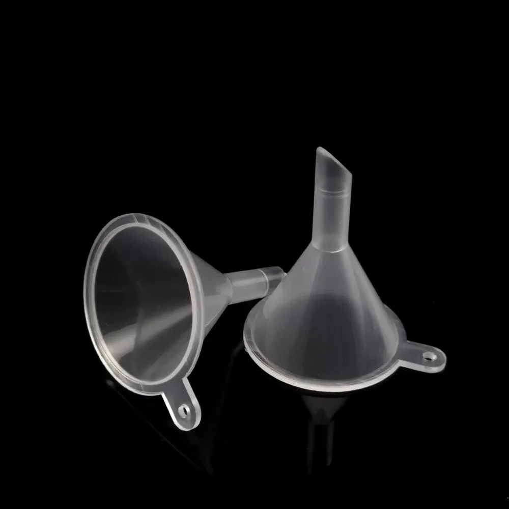 12pcs Mini Plastic Funnels Packaging Travel Tools for Empty Bottle Filling Perfumes Essential Oils Aromatherapy