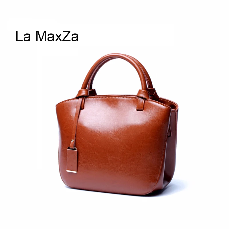 La MaxZa Womens Satchel Hobo Stylish Top Handle Tote Genuine Leather Handbag Shoulder Purse Cowhide Leather Tote Bag (Red Black)