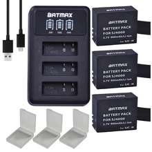 Batmax 3 шт. для SJCAM SJ4000 батарея+ 3 слота светодиодный USB зарядное устройство для SJCAM SJ4000 SJ5000 SJ6000 SJ8000 eken 4K H8 H9 GIT-LB101