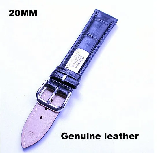 

1pcs High quality 20MM genuine leather black color Watch band watch strap - 31618