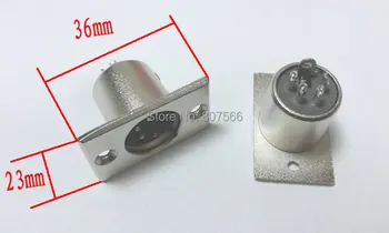 

20 PCS metal 4 pin male XLR Chassis Mounted Socket panel Connector