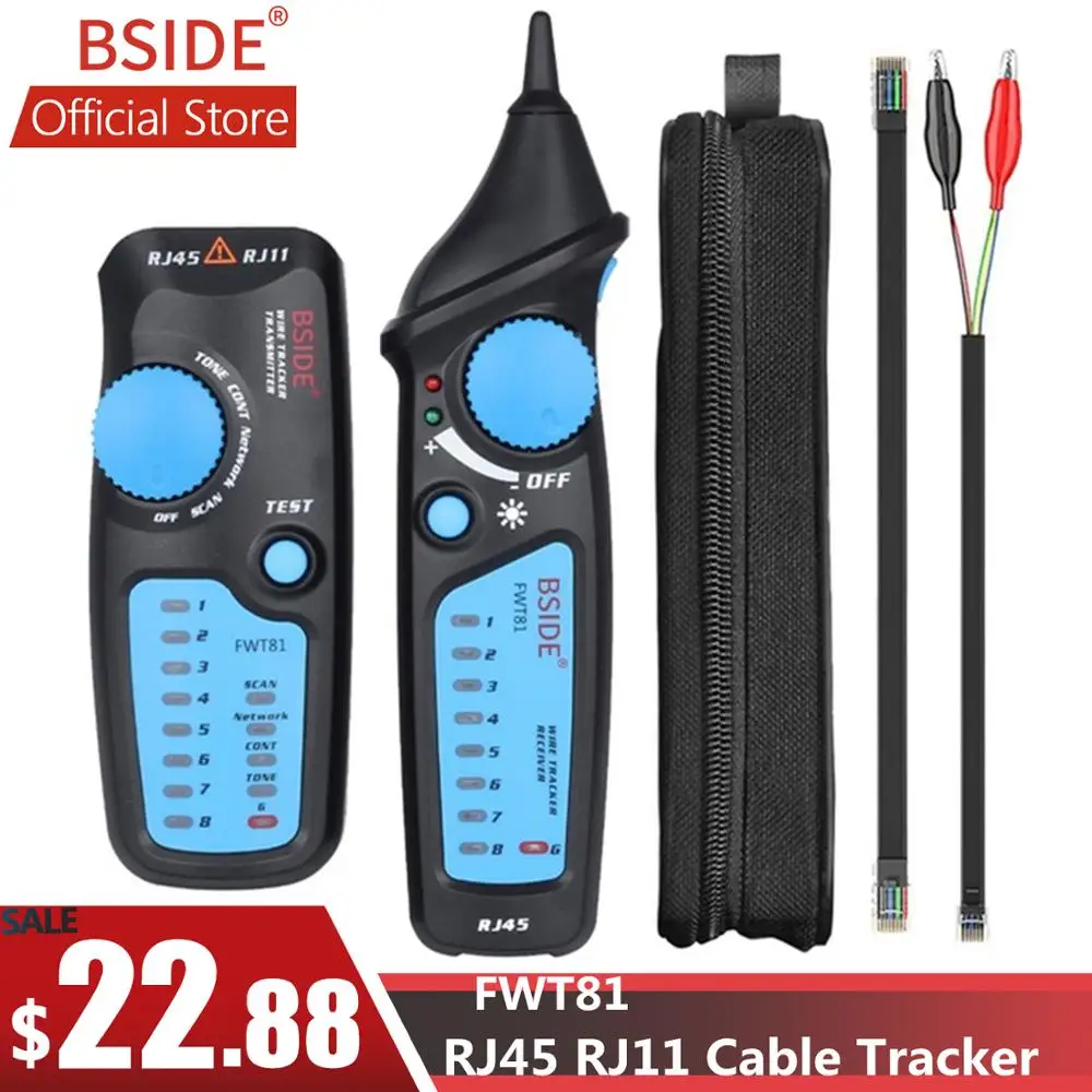 Bside FWT81 كابل المقتفي RJ45 RJ11 سلك الهاتف شبكة LAN التلفزيون الكهربائية خط الباحث الفاحص