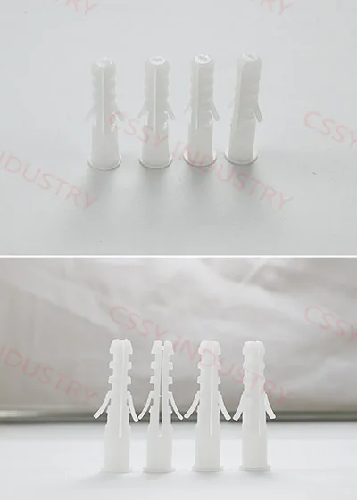 

5,6,7,8,mm expand nail wall plug plastic anchor Window curtains Photo frame parts Plastic white color