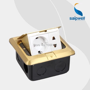 

European Style Two Holes Multi-function Phone,Computer,TV connect Floor Socket/Grounded Socket 220V 16A (SPD-2F/CC1-6)