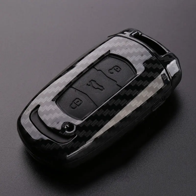 Силикон из углеродного волокна ключа чехол для Geely Atlas Boyue NL3 Emgrand X7 EmgrarandX7 EX7 внедорожник GT GC9 borui автомобилей дистанционного ключа Дело - Название цвета: logo up black