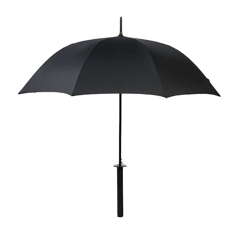 

Creative black Japanese Long Handle Large Windproof Samurai Sword Umbrella Japan Ninja Sun Umbrella Straight Umbrella Open
