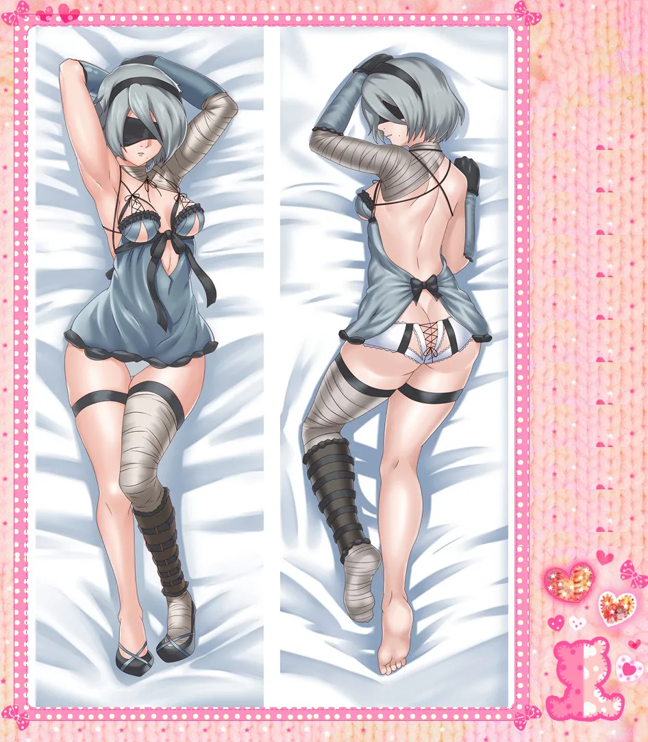 

Anime Cartoon Nier: Automata Double-Sided Bolster Hugging Peach Skin 2 Way Pillow Case Pillow Cover Pilllowcase Gift 78024