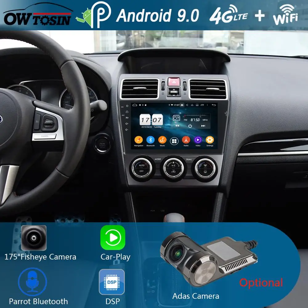 

9"IPS 8Core 4G+64G Android 9.0 Car Multimedia Player for Subaru WRX Forester 2015 2016 2017 2018 2019 Radio GPS CarPlay Parrot