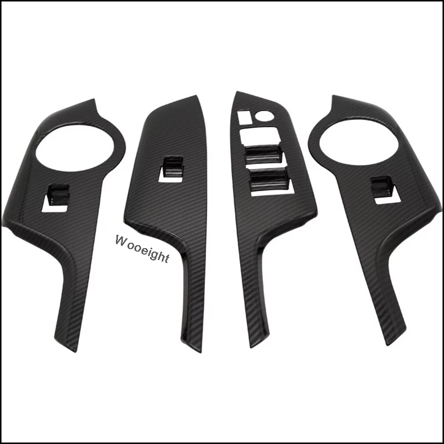 4Pcs Car Carbon Fiber Door Handle Window Button Lift Cover Trim For Toyota C-HR CHR 2017 2018 Inner Door Styling Frame (8)