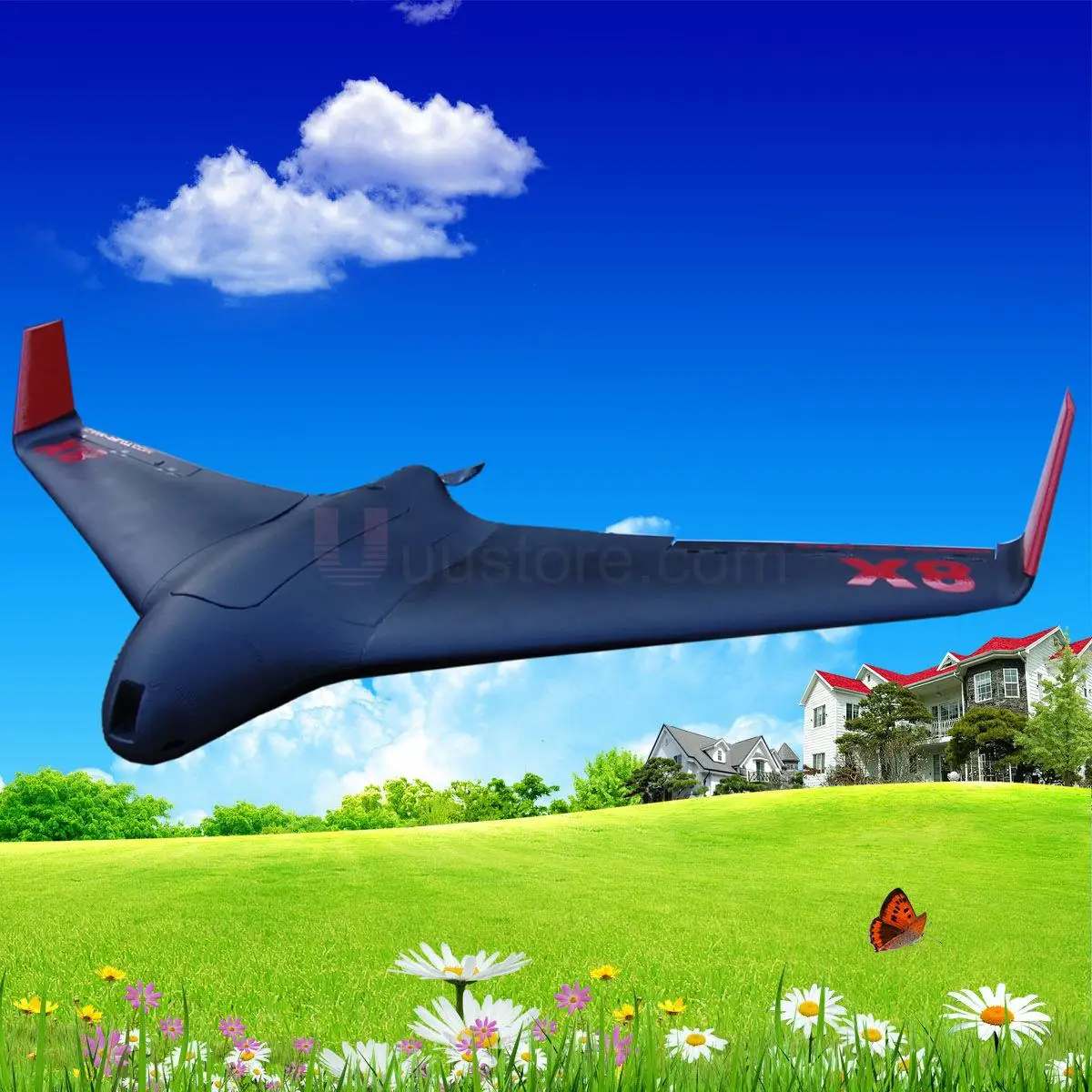 BIG FPV wing SkyWalker 2120mm X8 EPO UAV Flying Wing FPV RC Plane KIT (Black) Remote Control Toy 1