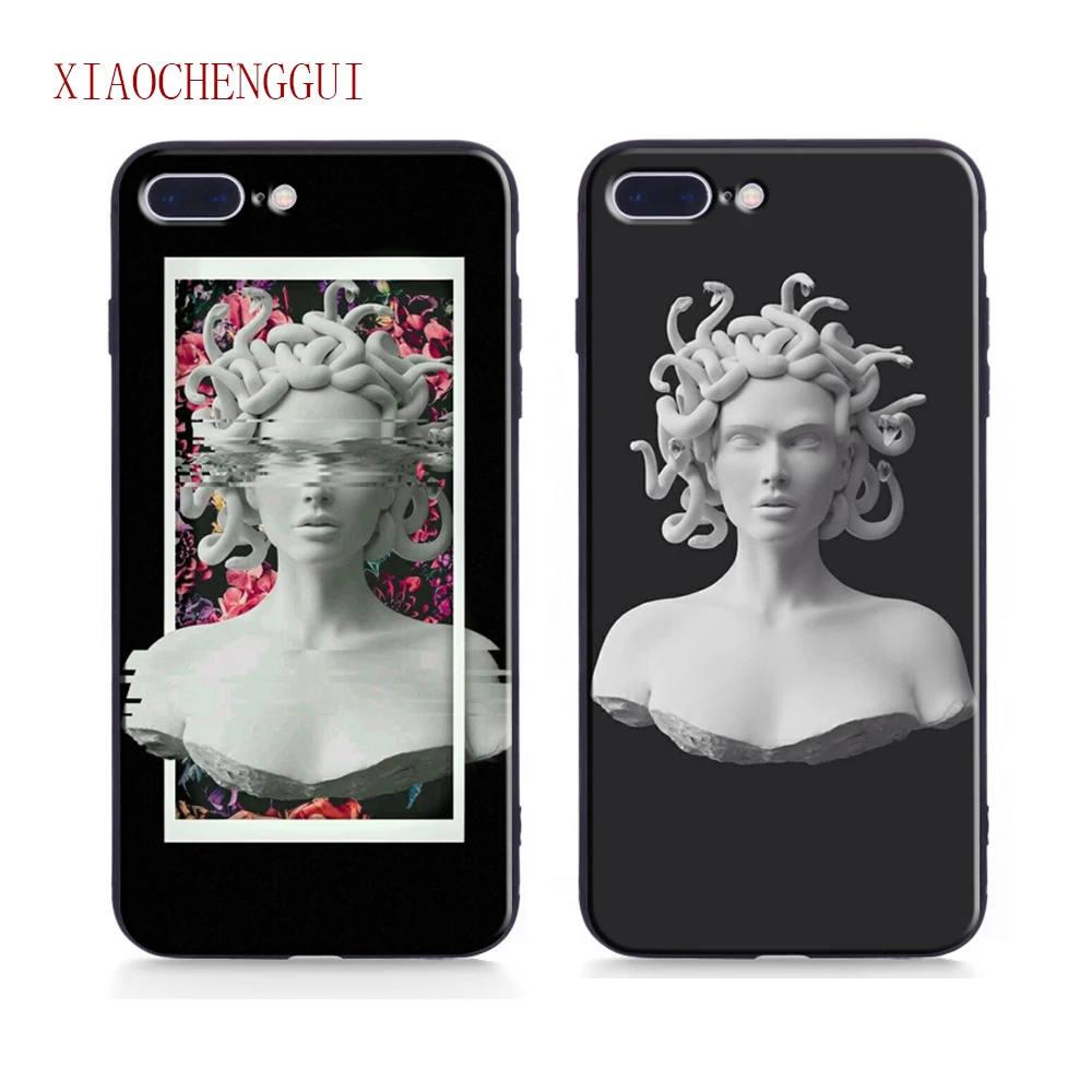 

For iphone 7 case Medusa Vaporwave Glitch Art Coque Phone soft Case Cover Shell For IPhone 6 6s 8 7 Plus X XR XS 11 pro MAX