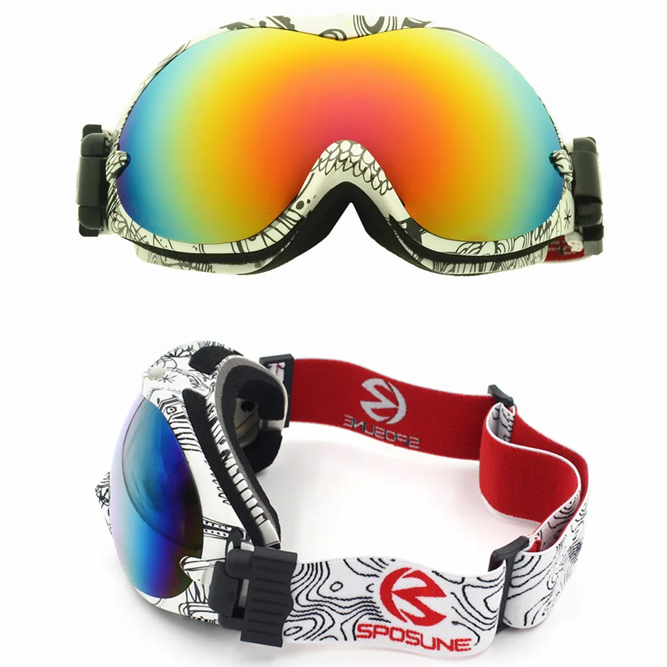 Детские лыжные очки для мальчиков и девочек, анти-туман, UV400, двойные линзы, зимние очки для сноуборда, googles skibrille, детские лыжные очки