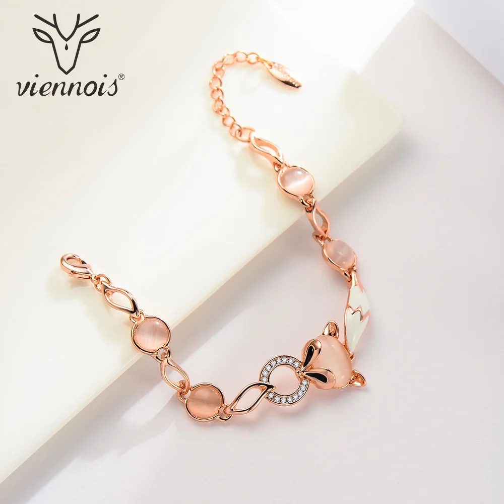 

Viennois Rose Gold Color Fox Bracelet & Bangles For Women Fashion Opals Wedding Party Bracelet & Bangles Jewelry