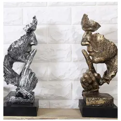 Творческий мыслитель статуи Ретро абстрактные персонажи Статуэтка не слушать/говорить/взгляд миниатюрная скульптура дома рабочего