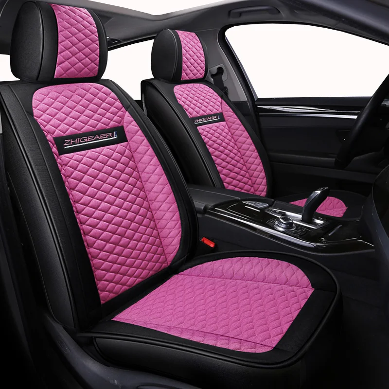 

(Front + Rear) universal Flax car seat covers For renault logan megane 2 captur kadjar fluence laguna 2 scenic accessories
