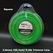 3.0mm 0.120″ X 0.5LB Square Shape Green Color Brush Cutter Grass Trimmer Nylon Line Wire