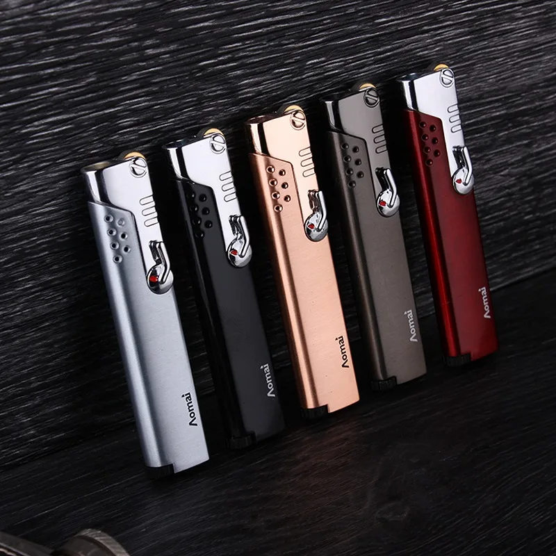 

2019new Metal Cigarettes Lighters gas Lighter Torch Turbo Lighter Blue Flame Electronic Lighter Butane Spray Gun 1300C Mini Ciga