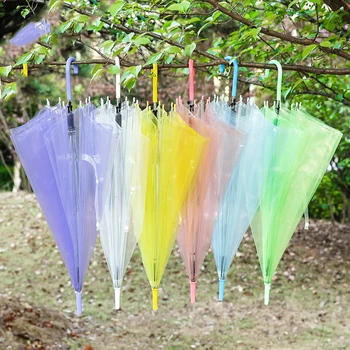 

Rain Long Handle Umbrella Plastic Transparent Starry Night Clear Umbrella Gift Ideas Rainbow Silk Guarda Chuva Umbrellas 50KO075