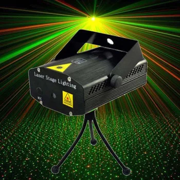 

New High Quality Mini 2in1 effect R&G Audio stars Whirlwind Laser Projector Stage Disco DJ Club KTV family party light Show