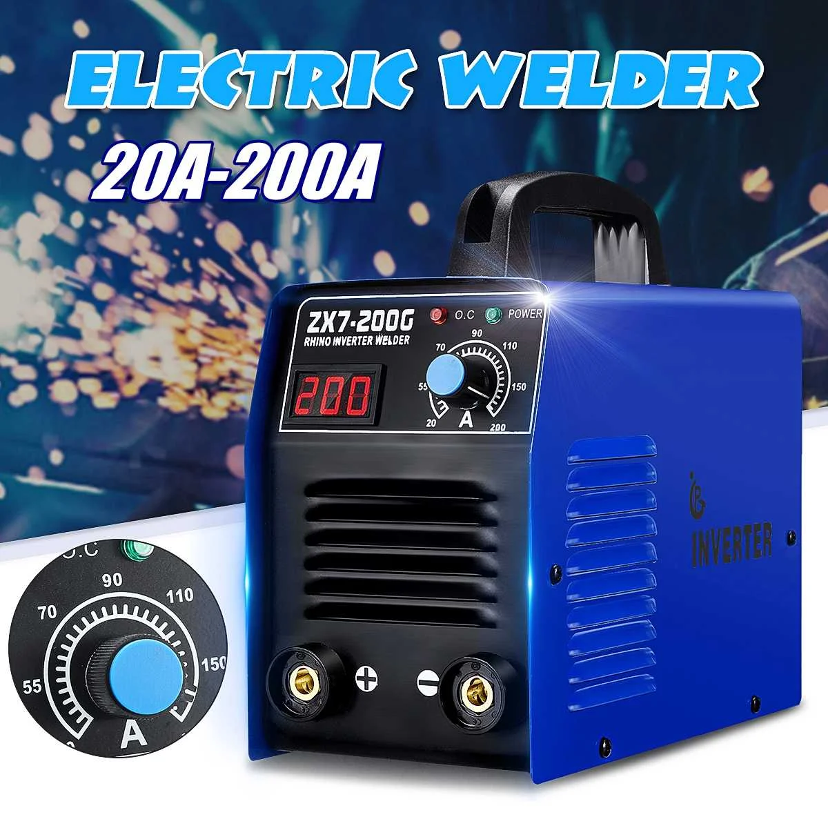

220V ZX7-200 LCD Handheld Electric IGBT Inverter MMA ARC Welding Machine Arc Welders