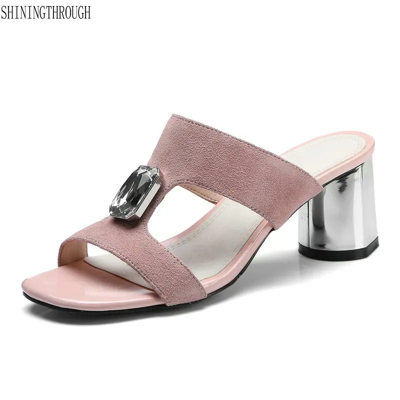 

Women Sandals Summer Genuine Leather Ladies slippers High Heels Sandal Shoes Woman New Brand Sandals Female Shoes