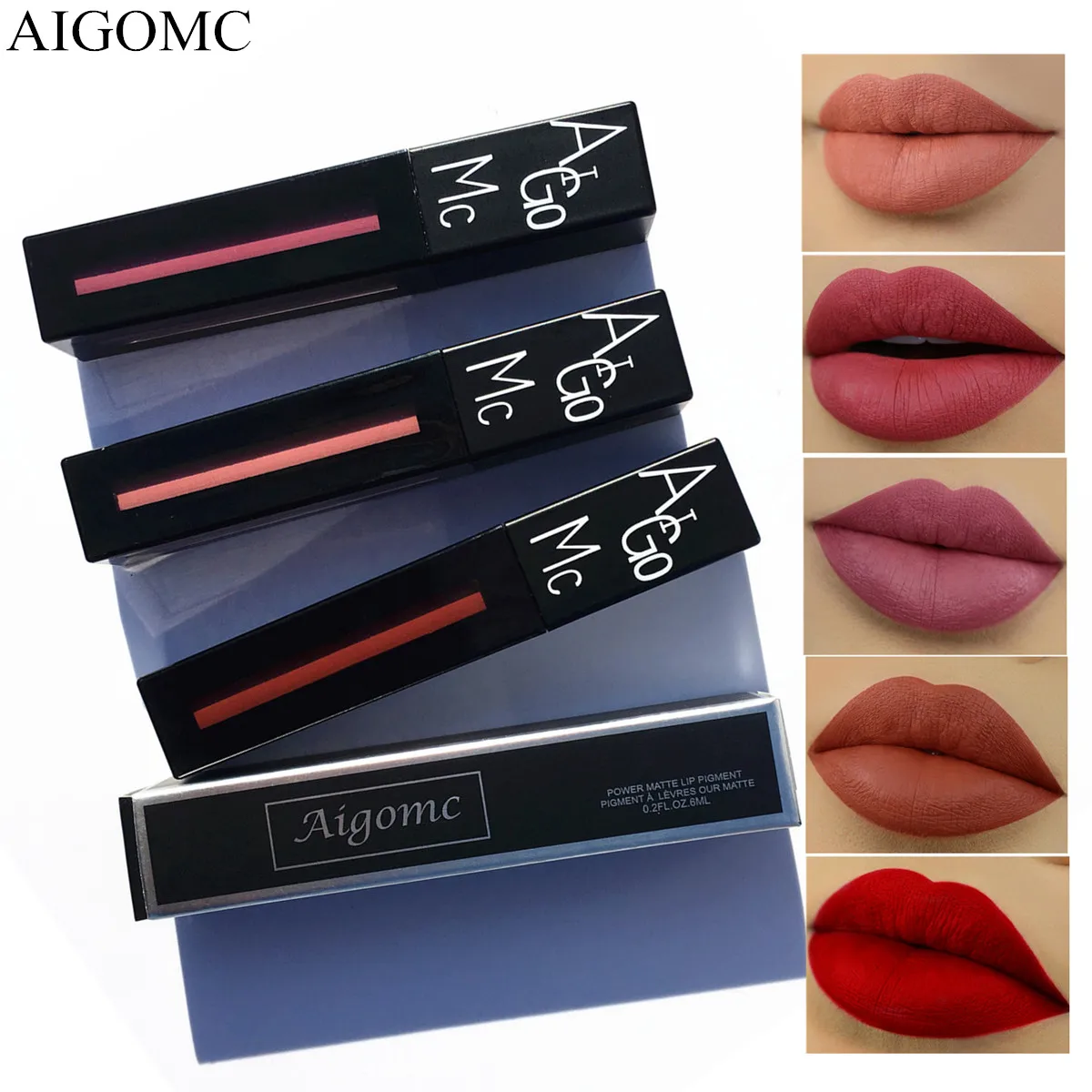 

Brand Matte Liquid Lipstick makeup lip kit AIGOMC lip gloss velvet tint Long Lasting Waterproof lipstick nude batom