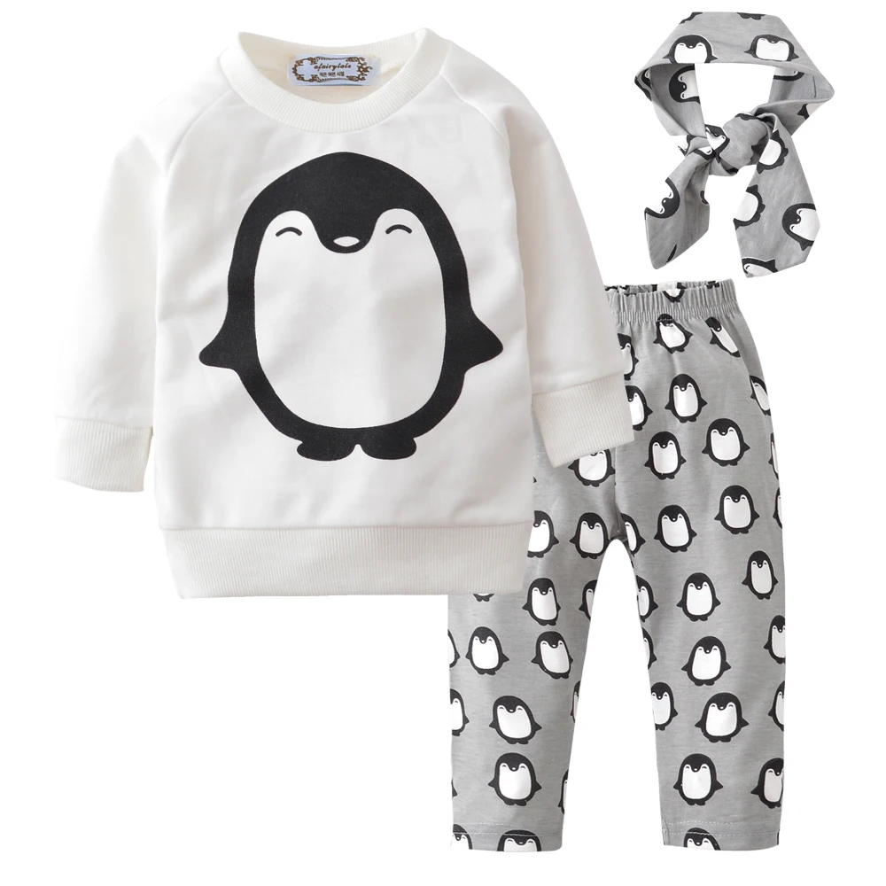 

Newborn Baby Boys Girl Clothes Outfits 2018 Autumn Tops Coat+Pants +Headband Infant Toddle 3 Pieces bebe kids Clothing Set