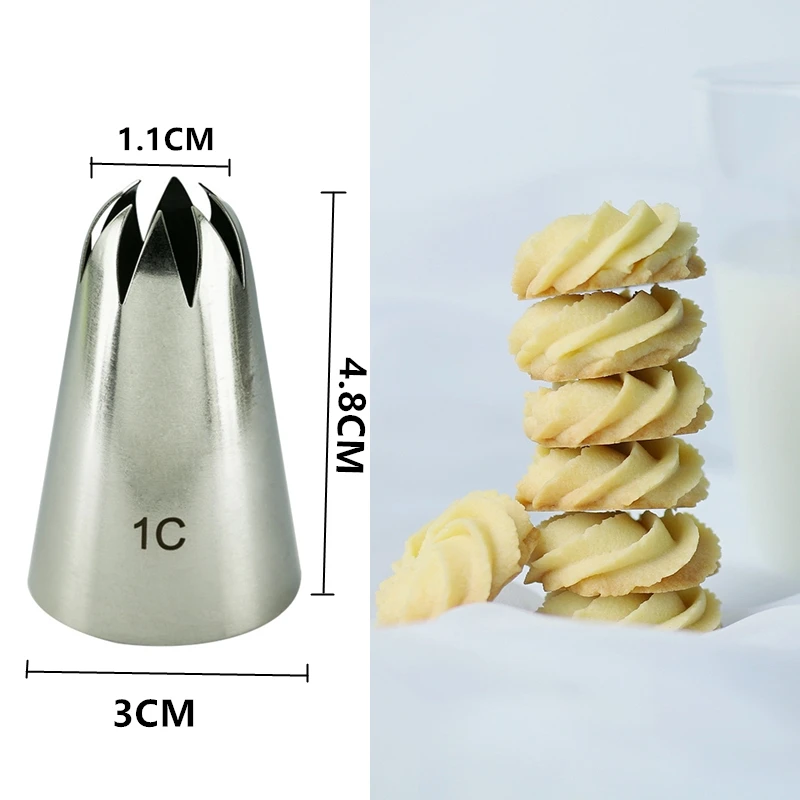 1 шт.# 1C насадка для украшения глазури большого размера Крем Цветок Насадки для выдавливания крема в виде роз печенье инструмент для выпечки Торт Декор кекса