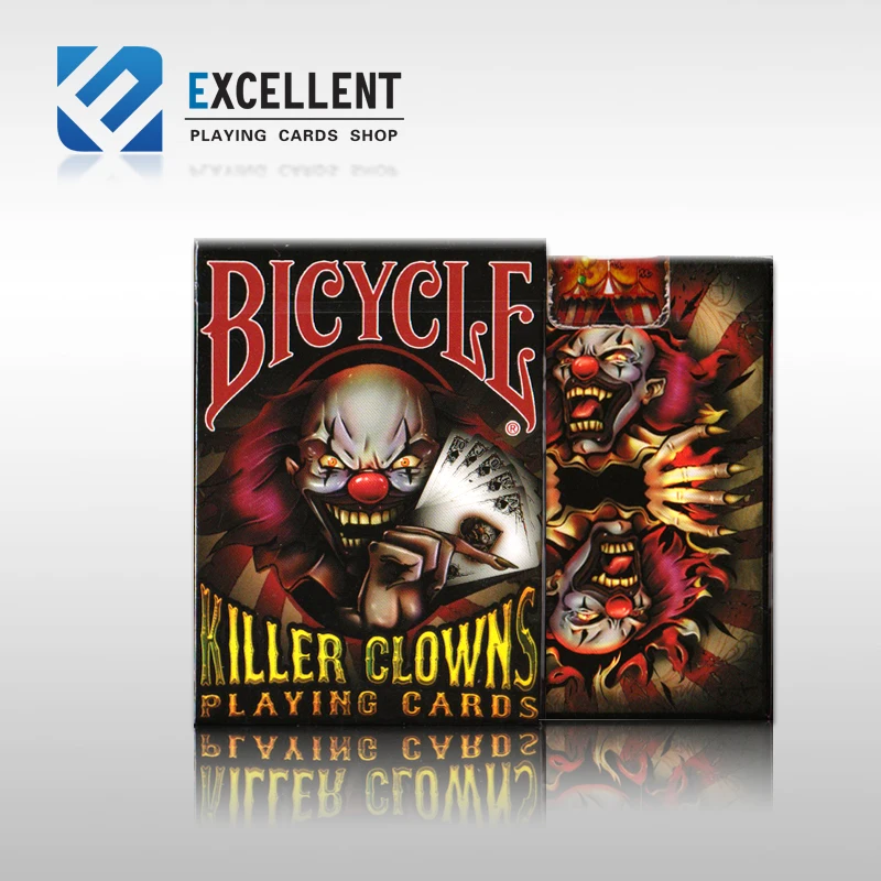 Goedkoop 1 Stks KILLER CLOWNS FIETS DEK SPEELKAARTEN USPCC LUCHTKUSSEN GOOCHELTRUCS VERZAMELEN Magic Dek Props Nieuwe VERZEGELDE