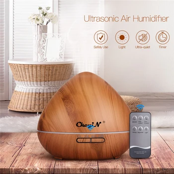 

550mL Remote Controller Humidifier Aroma Essential Oil Diffuser Ultrasonic Mist Maker Air Purifier 7 Color LED Night Light