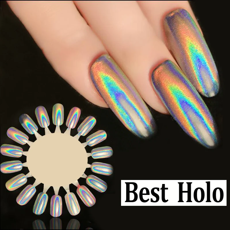 0,5 г/кор. голографические лазерные блестки для ногтей Holo Rainbow Nail Art порошок для ногтей хромированная Пыль УФ гель маникюрные аксессуары Поставка