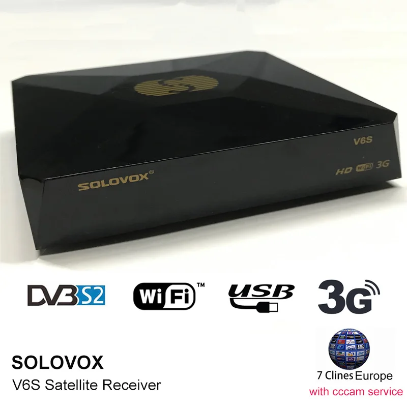 Solovox V6S DVB-S/S2 компьютерной приставки к телевизору для цифрового ТВ H.265 USB WI-FI поддержка ресивер спутниковый с сам-шиной приемник спутниковой