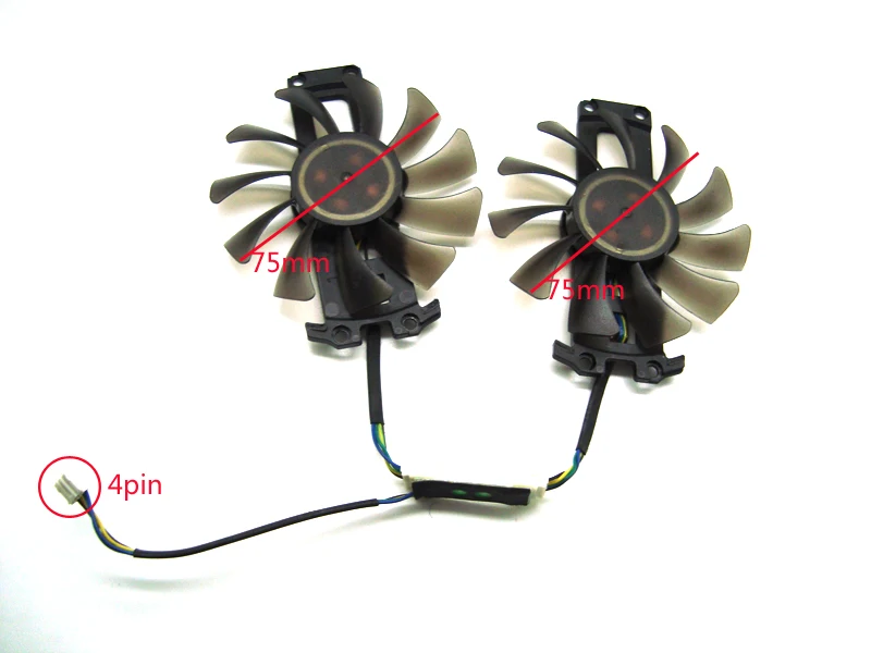 

2pcs/lot GA81S2U 12V 0.38A 75mm 4Pin Apistek Cooler Fan For ZOTAC GTX960 4G PCI-EDC Graphics Card Fan