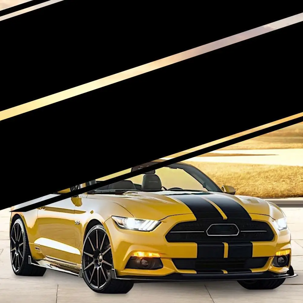 Универсальный гоночный стиль двойной ралли полосы графика виниловые наклейки Mustang GT стиль автомобиля полноразмерная наклейка