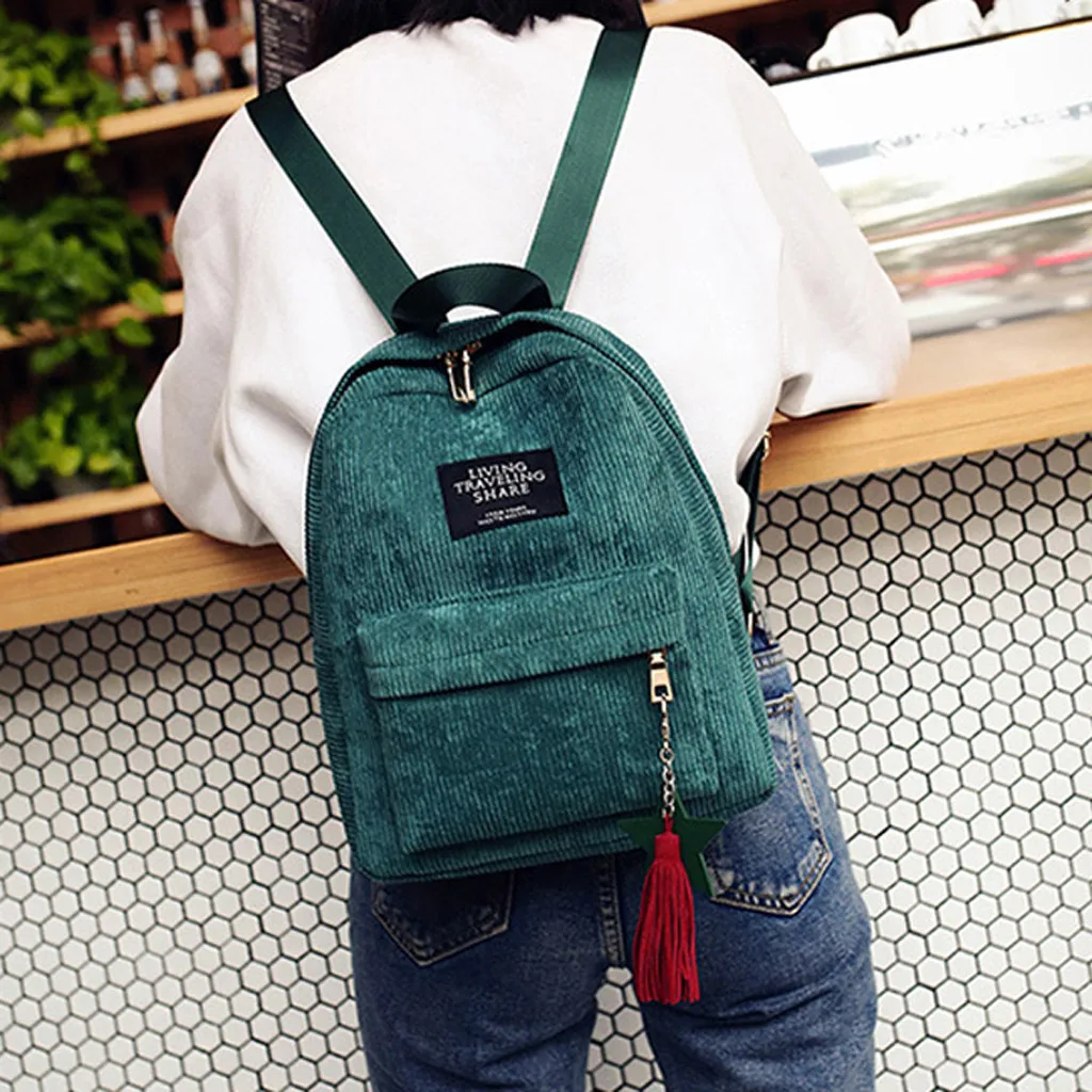 Модная женская мини-простая Вельветовая сумка в стиле кампуса, однотонная, вместительная, двойная сумка на плечо