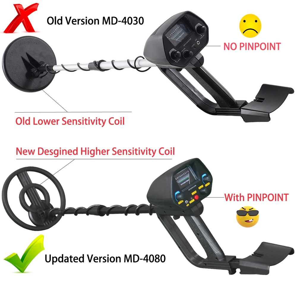 High Sensitivity Underground Metal Detector MD 4080 With 7 8 Waterproof Search Coil All Metal Disc