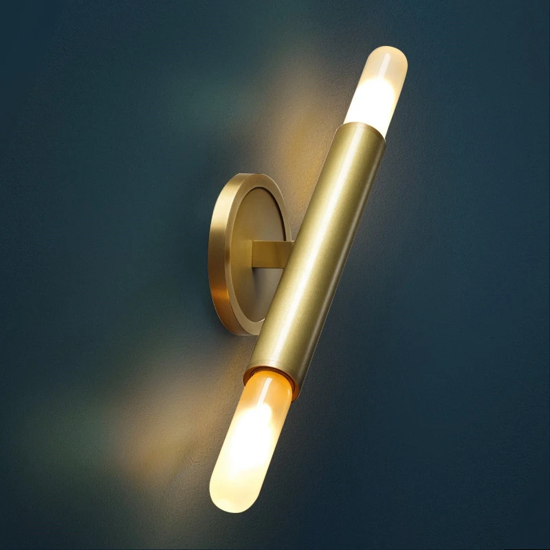 

Pure Copper Modern Novelty Mirror Headlights Led Wall Lamp Living Room Bathroom Bedroom Wall Light Home E14 Lighting Source