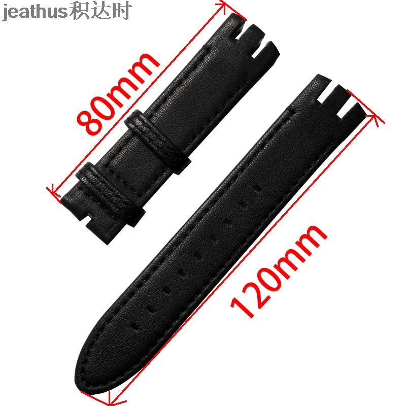 Сменный ремешок Jeathus для часов swatch YTS402 409 713 YTB400 кожаный браслет с пряжкой язычком
