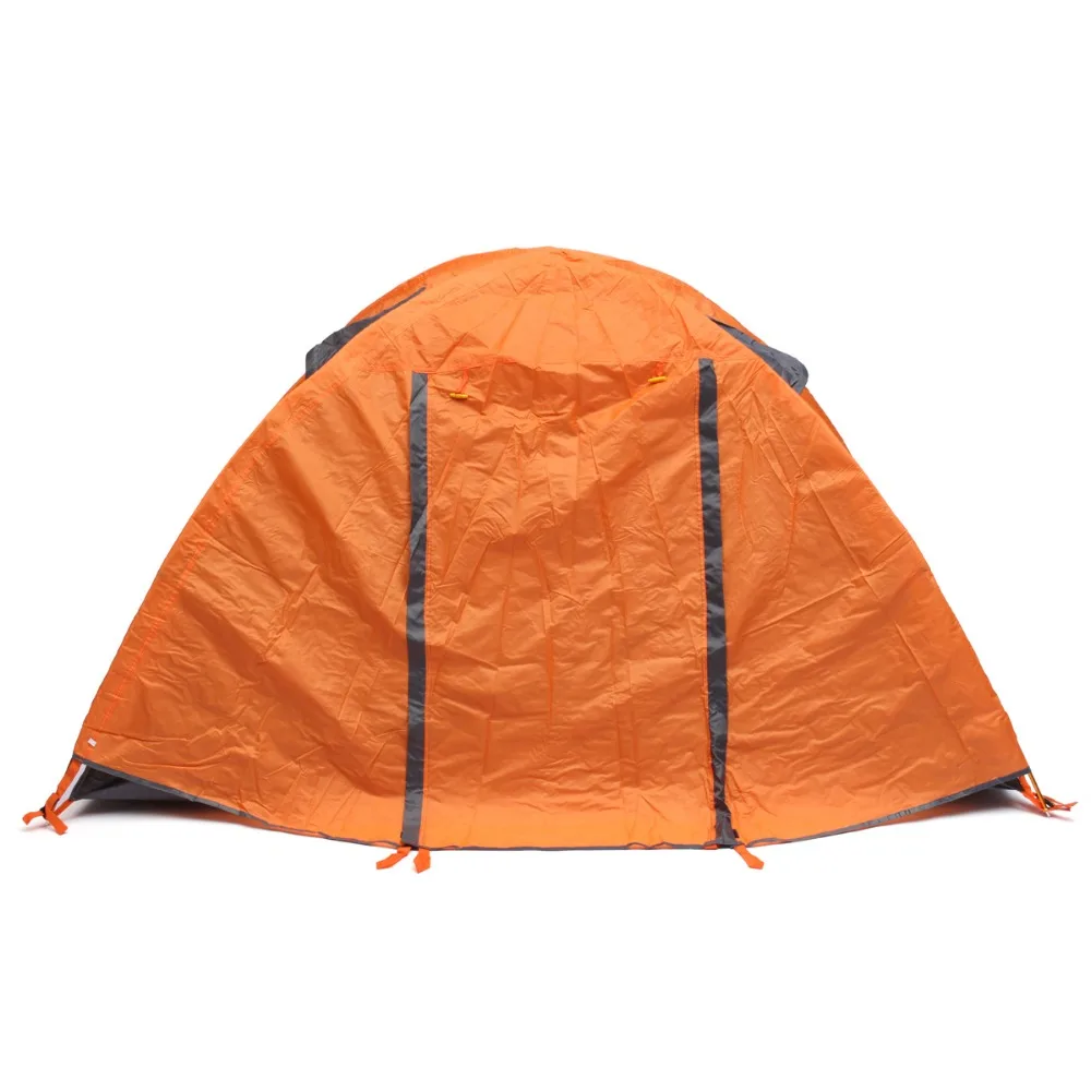 

2persons Tourist aluminum pole double layer double door windproof proof professional camping tent orange green blue