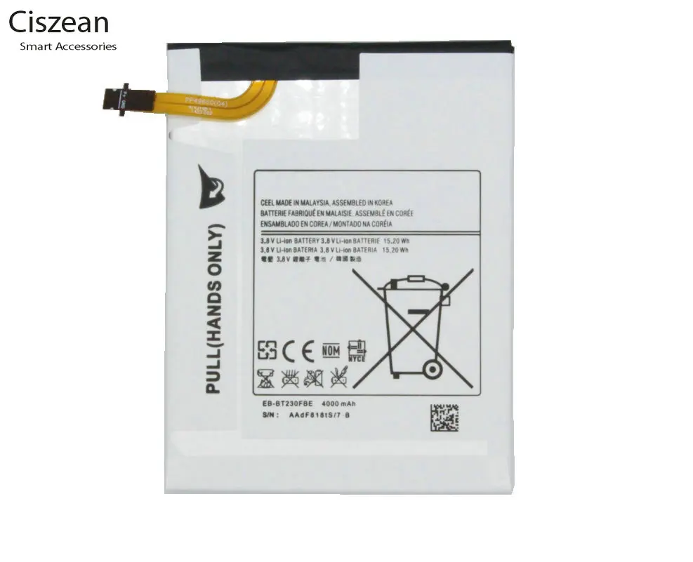 

1x 4000mAh EB-BT230FBE Replacement Battery For Samsung Galaxy Tab Tablet 4 7.0 7.0" Nook T230 T231 T235 SM-T230 SM-T231 SM-T235