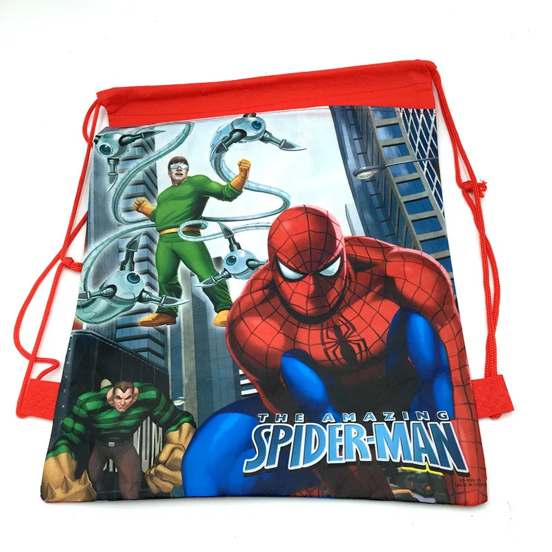 

1 piece Spider-man drawstring bags cartoon design drawstring bags kids boy favor spiderman bags spider man party decoration