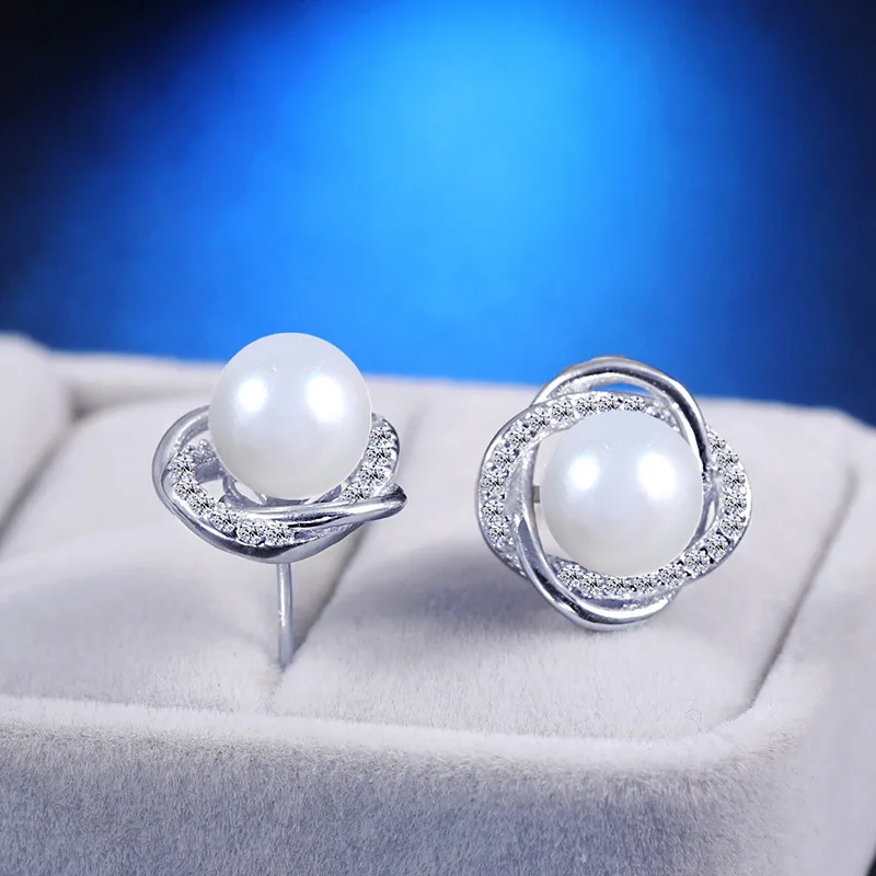 YWM 925 Sterling Silver Lingering Beaded Earrings Styling Korean Fashion Sterling Silver Stud Earrings Jewelry for Women Fine Jewelry