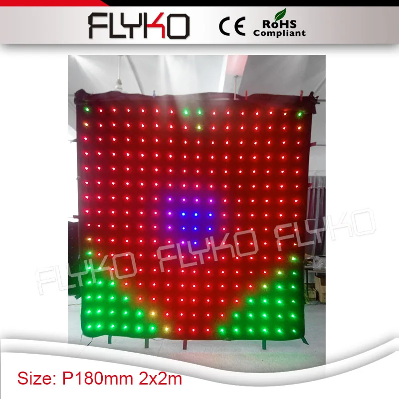 

disco stage party display effect flexible soft P18cm indoor 7ft high by 7ft width led curtain screen